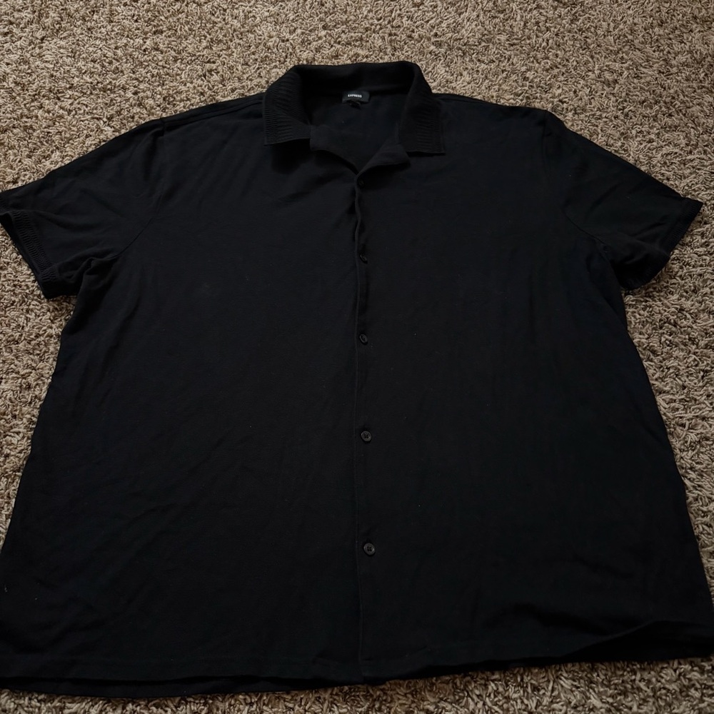 Express Men's Casual Black Button Down Shirt